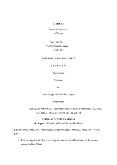 Affidavit — Affidavit in support of motion to extend service deadline — April 29, 2026
