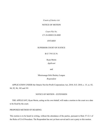 Notice of Motion — Notice of Motion — Extension of Service Deadline — April 29, 2026